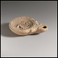 Terracotta oil lamp, Terracotta, Roman