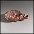 Terracotta oil lamp, Terracotta, Roman