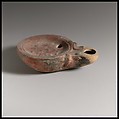 Terracotta oil lamp, Terracotta, Roman