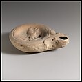 Terracotta oil lamp, Terracotta, Roman