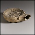 Terracotta oil lamp, Terracotta, Roman