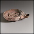Terracotta oil lamp, Terracotta, Roman
