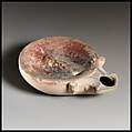 Terracotta oil lamp, Terracotta, Roman