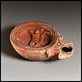 Terracotta oil lamp, Terracotta, Roman