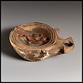 Terracotta oil lamp, Terracotta, Roman