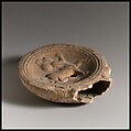 Terracotta oil lamp, Terracotta, Roman