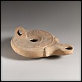 Terracotta oil lamp, Terracotta, Roman