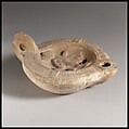 Terracotta oil lamp, Terracotta, Roman