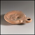 Terracotta oil lamp, Terracotta, Roman