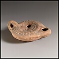 Terracotta oil lamp, Terracotta, Roman