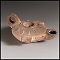 Terracotta oil lamp, Terracotta, Roman