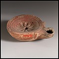Terracotta oil lamp, Terracotta, Roman
