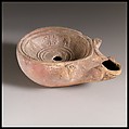 Terracotta oil lamp, Terracotta, Roman