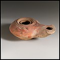 Terracotta oil lamp, Terracotta, Greek or Roman