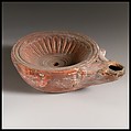 Terracotta oil lamp, Terracotta, Roman