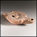 Terracotta oil lamp, Terracotta, Roman