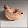 Terracotta oil lamp, Terracotta, Roman