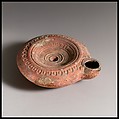 Terracotta oil lamp, Terracotta, Roman