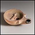Terracotta oil lamp, Terracotta, Roman