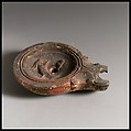 Terracotta oil lamp, Terracotta, Roman