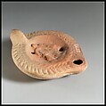 Terracotta oil lamp, Terracotta, Roman