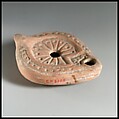 Terracotta oil lamp, Terracotta, Roman