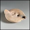Terracotta oil lamp, Terracotta, Roman