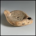 Terracotta oil lamp, Terracotta, Roman