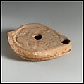Terracotta oil lamp, Terracotta, Roman