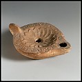 Terracotta oil lamp, Terracotta, Roman