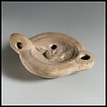 Terracotta oil lamp, Terracotta, Roman