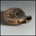 Terracotta oil lamp, Terracotta, Roman, Cypriot