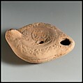 Terracotta oil lamp, Terracotta, Roman