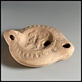 Terracotta oil lamp, Terracotta, Roman