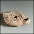 Terracotta oil lamp, Terracotta, Roman
