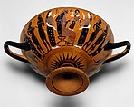 Terracotta kylix (drinking cup), Attributed to the Painter of the Nicosia Olpe, Terracotta, Greek, Attic