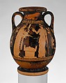 Terracotta pelike (jar), Attributed to an artist near the Chicago Painter, Terracotta, Greek, Attic