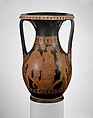 Terracotta pelike (wine jar), Attributed to the Amazon Painter, Terracotta, Greek, Attic
