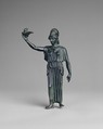 Bronze statuette of Athena flying her owl, Bronze, Greek