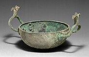 Bronze bowl with handles terminating in lotuses, Bronze, Cypriot