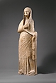 Limestone statue of a veiled female votary, Limestone, Cypriot