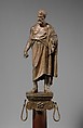 Bronze statuette of a philosopher on a lamp stand, Bronze, Roman