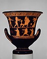 Terracotta calyx-krater (bowl for mixing wine and water), Attributed to the Persephone Painter, Terracotta, Greek, Attic