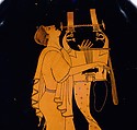 Terracotta amphora (jar), Attributed to the Berlin Painter, Terracotta, Greek, Attic