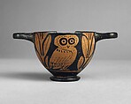 Terracotta skyphos (deep drinking cup), Terracotta, Greek, Attic