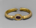 Gold and glass bracelet with central medallion | Greek | Hellenistic ...