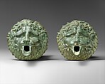 Bronze water spouts in the form of lion masks, Bronze, Greek or Roman
