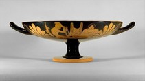 Terracotta kylix (drinking cup), Attributed to the Ashby Painter, Terracotta, Greek, Attic