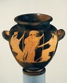 Terracotta stamnos (jar), Attributed to the Berlin Painter, Terracotta, Greek, Attic