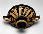 Fragment of a terracotta kylix, joins 53.11.4, Attributed to the Briseis Painter, Terracotta, Greek, Attic